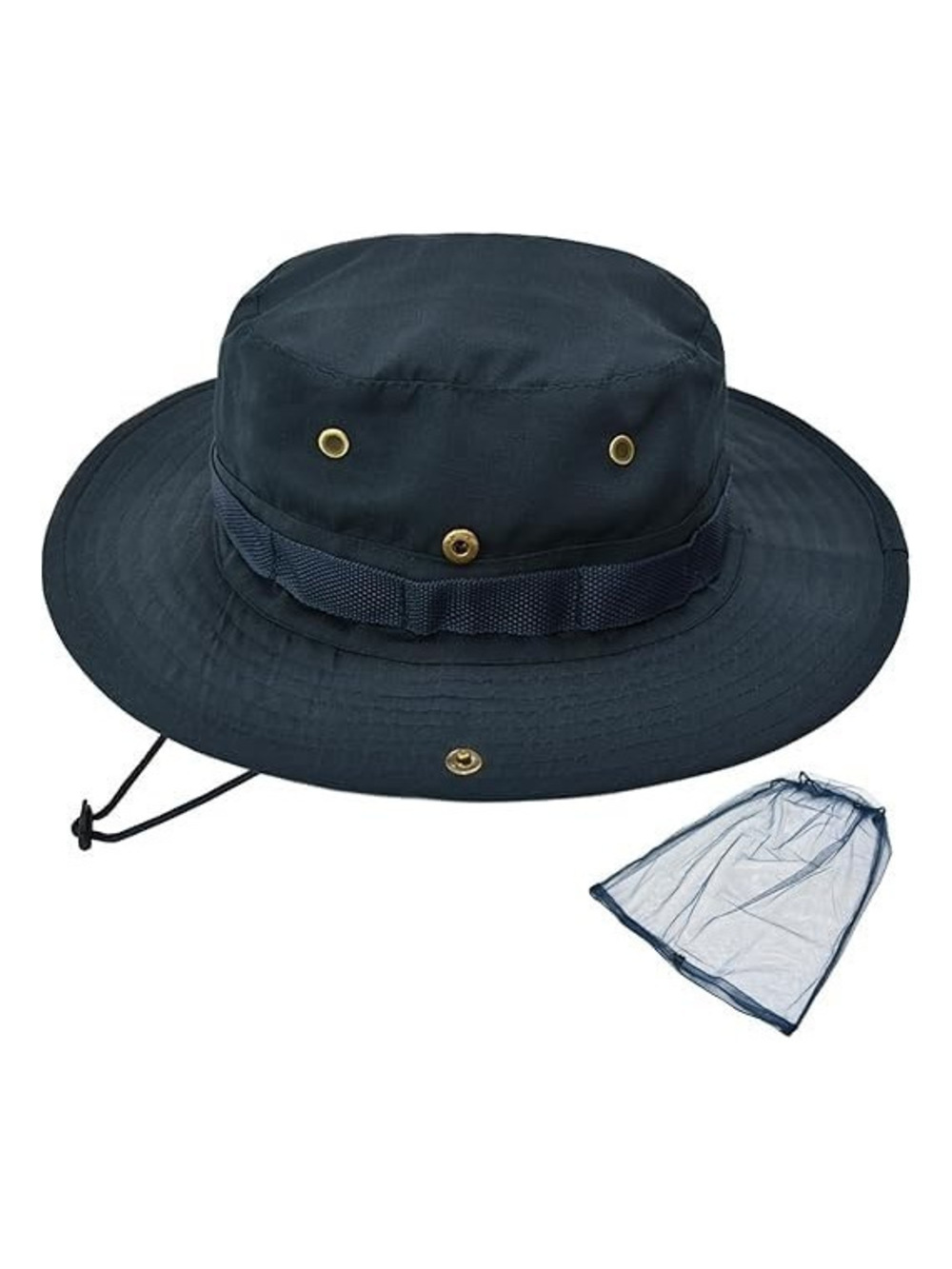Sun Hats for Men Women Bucket Hat UPF 50+ Boonie | With Net-1Pack-Navy | Size OS